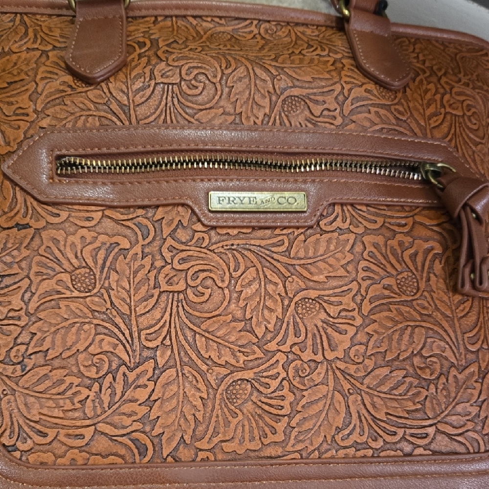 FRYE AND CO. Brown Embossed Shoulder Bag - Picture 14 of 16